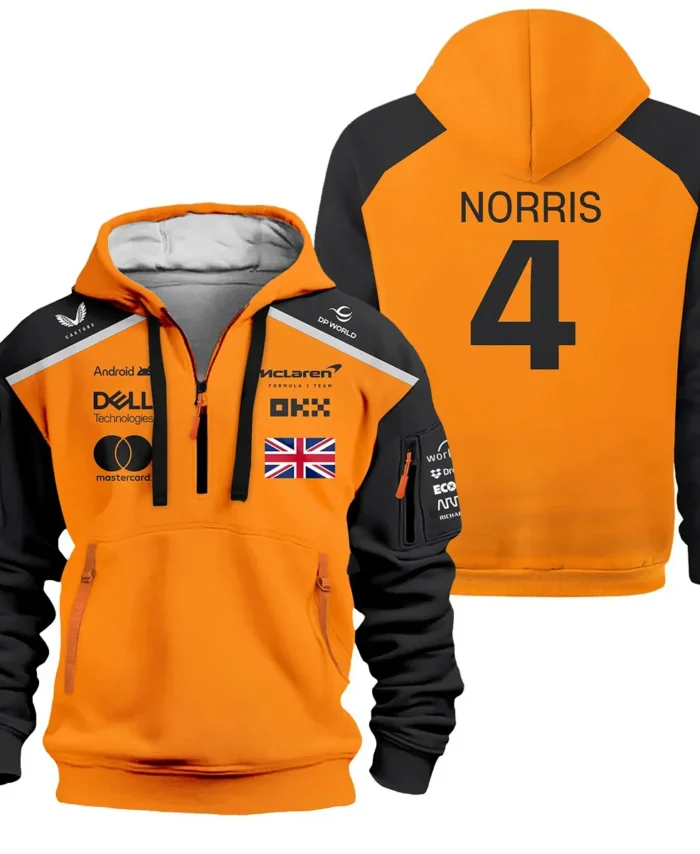 Lando Norris McLaren Formula One Exclusive Logo Hoodie Half Zipper BLF1290325A1MCLHDF