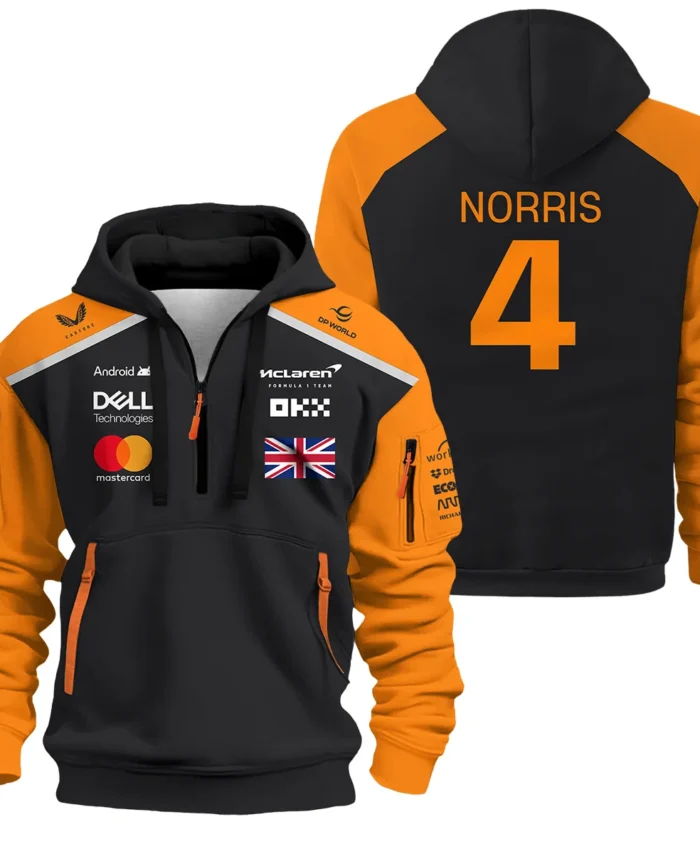 Lando Norris McLaren Formula One Exclusive Logo Hoodie Half Zipper BLF1290325A2MCLHDF