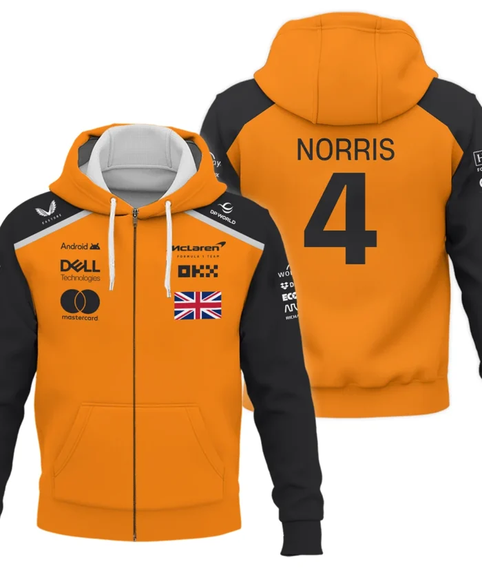 Lando Norris McLaren Formula One Exclusive Logo Zipper Hoodie BLF1290325A1MCLZHD