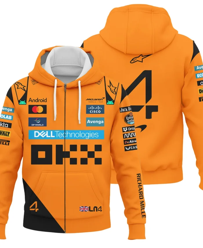 Lando Norris McLaren Formula One Exclusive Zipper Hoodie BLF1180525A1ZHD
