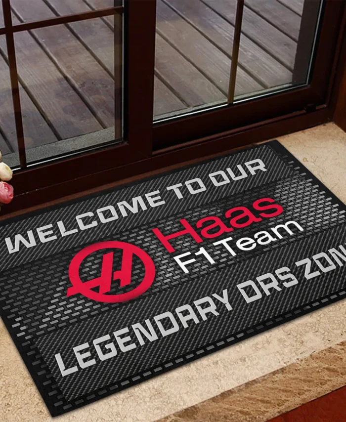 Legendary DRS Zone Haas F1 Rubber Base Doormat - All Over Print BLF1139A3HAAS