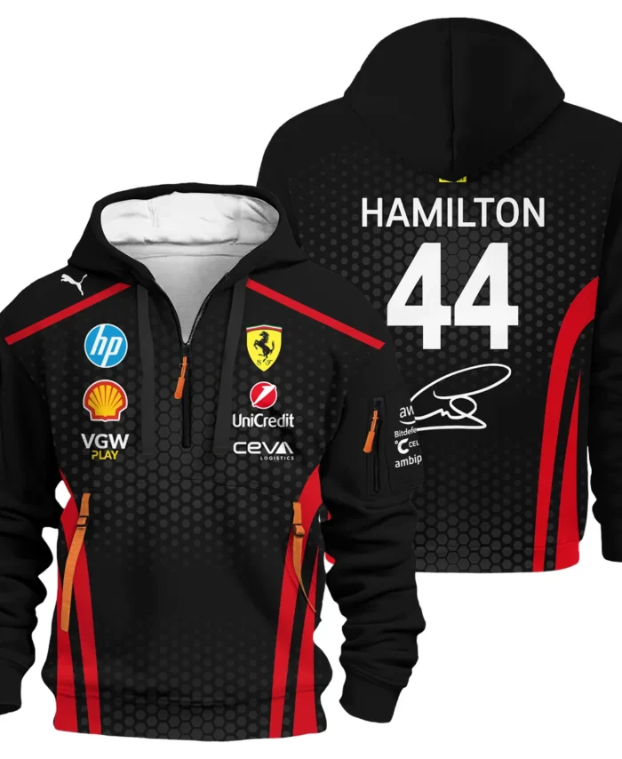 LH44 Prancing Horse Team - Hoodie Half Zip BLH281025A1HDF