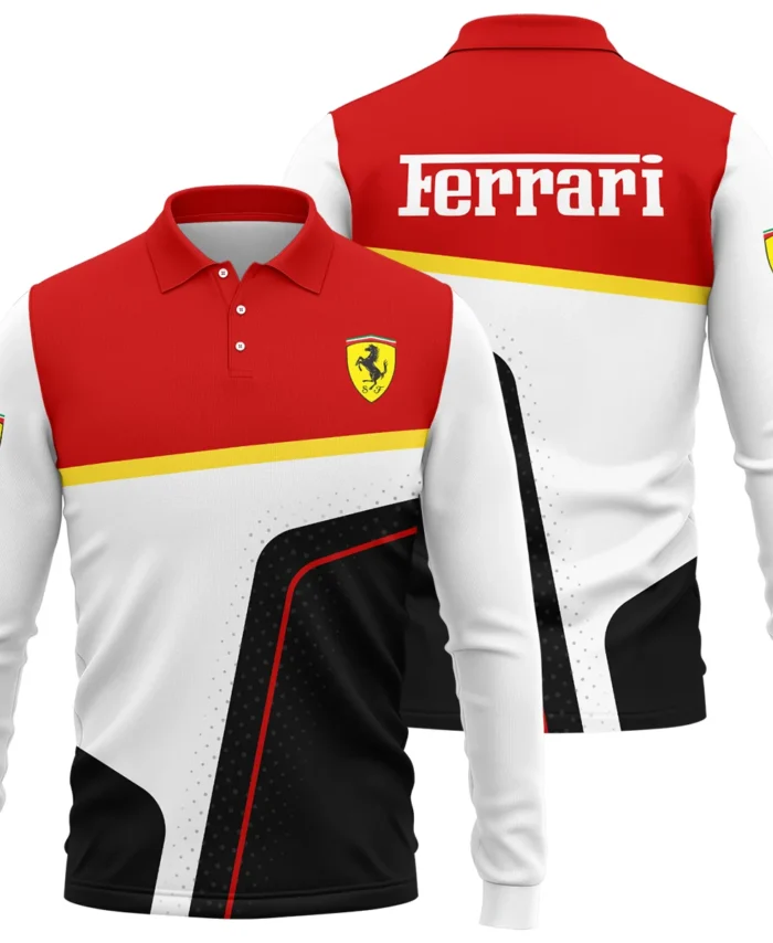Limited Edition Ferrari F1 Long Polo Shirt BLFRR15925A1LPL