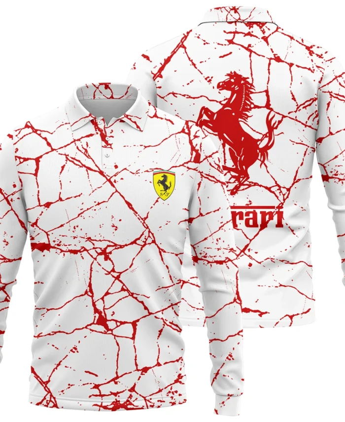 Limited Edition Ferrari F1 Long Polo Shirt BLFRR15925A2LPL