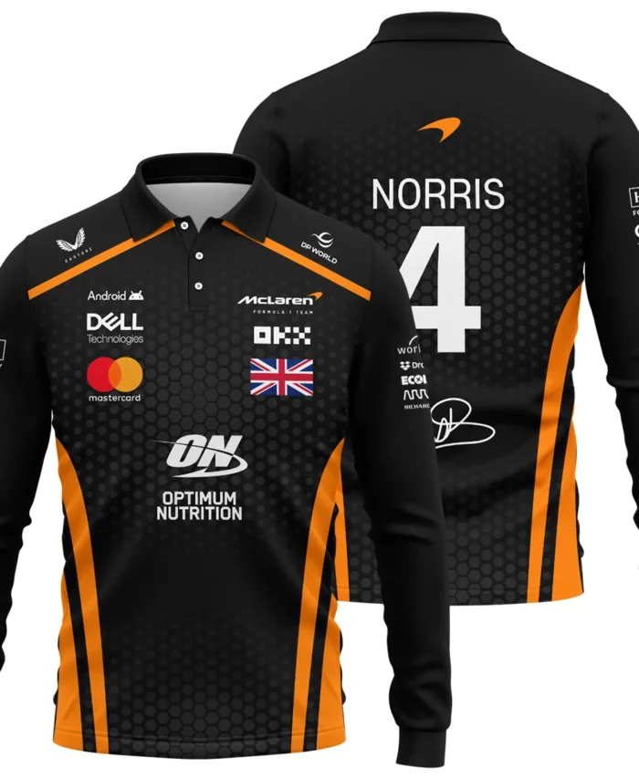 Limited Edition Lando Norris McLaren F1 Team - Long Polo Shirt BLNR14925A1LPL