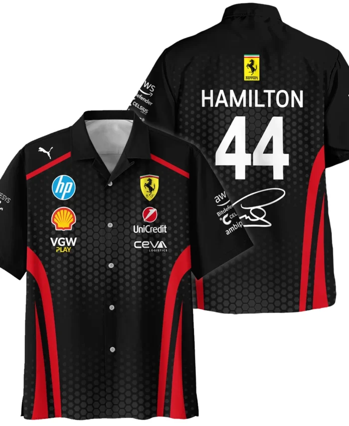 Limited Edition Lewis Hamilton Ferrari F1 Team - Hawaiian Shirt BLH281025A1HW