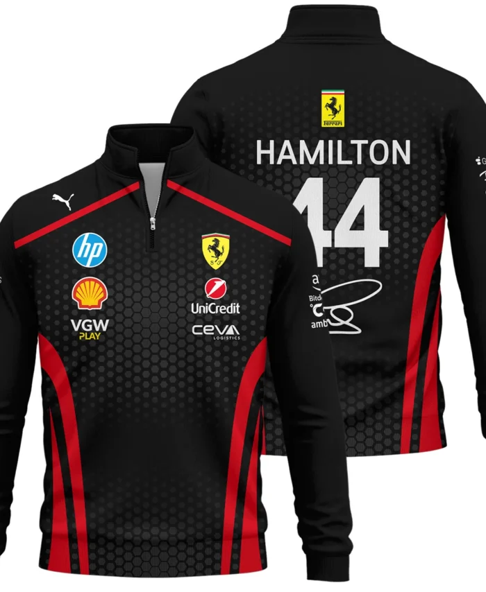 Limited Edition Lewis Hamilton Ferrari F1 Team - Quarter-Zip Sweatshirt BLH281025A1QZS