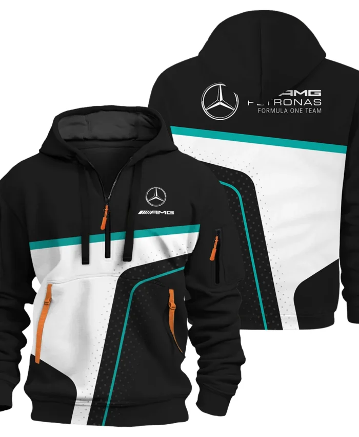Limited Edition Mercedes-AMG Petronas F1 Exclusive Logo Hoodie Half Zip BLMER6525A53HZ