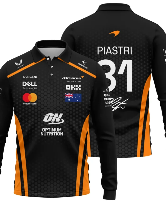 Limited Edition Oscar Piastri McLaren F1 Team - Long Polo Shirt BLOP14925A1LPL