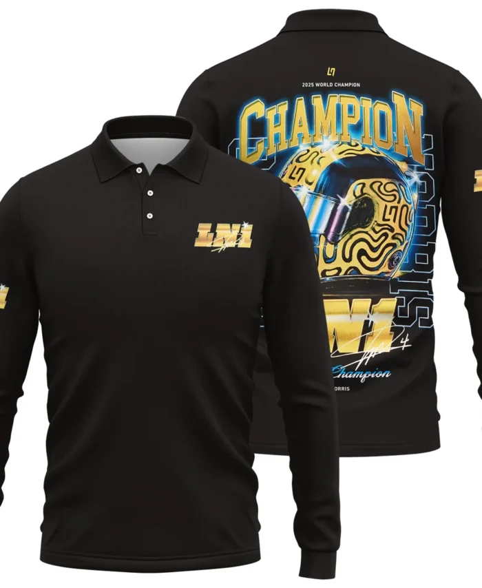 LN1 World Champion Lando Norris Long Polo Shirt BLVALN051225A10LPL