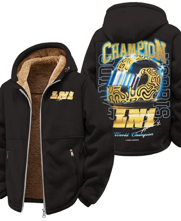 LN1 World Champion Lando Norris Winter Fleece Jacket BLVALN051225A10WFJ