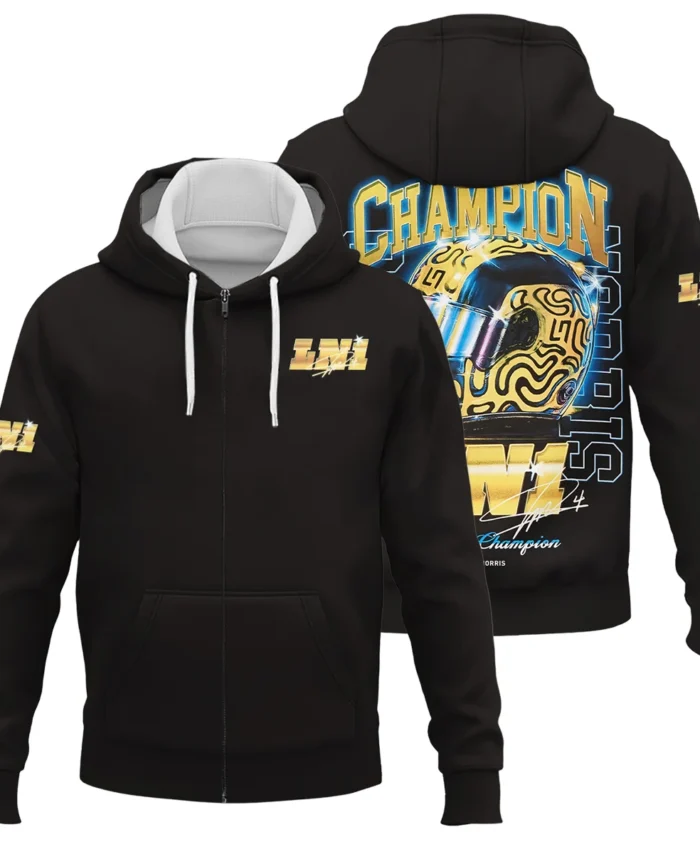 LN1 World Champion Lando Norris Zipper Hoodie BLVALN051225A10ZHD
