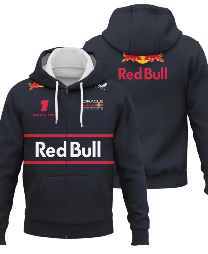 Max Verstappen Red Bull Racing F1 Exclusive Logo Zipper Hoodie BLRBR10525A1ZHD