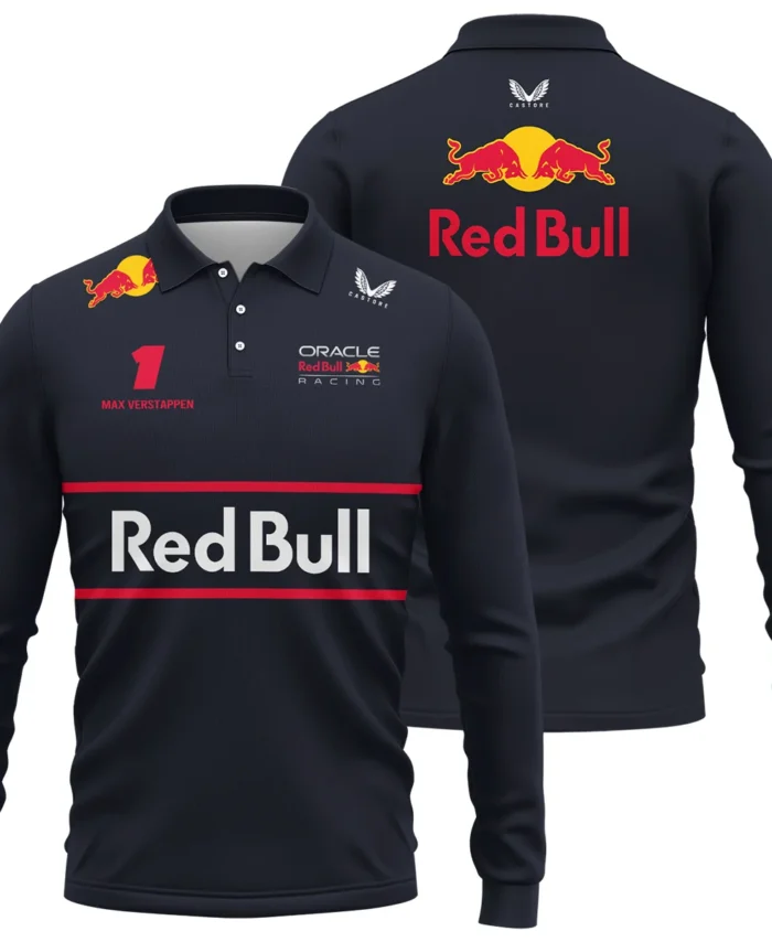 Max Verstappen Red Bull Racing F1 Long Polo Shirt All Over Prints BLRBR10525A1LPL