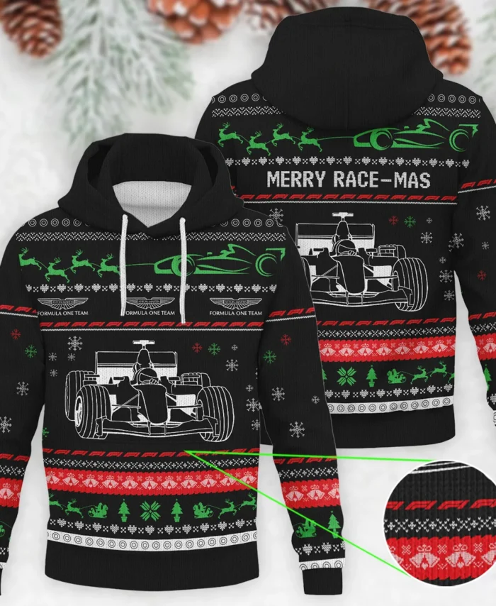 Merry Race-Mas Aston Martin Formula 1 - Knitted Hoodie BLVAF12209250A11AM