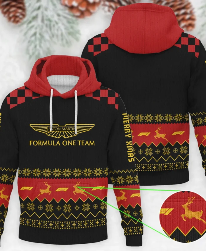 Merry X-Mas Aston Martin Formula 1 - Knitted Hoodie BLVAF12209250A8AM