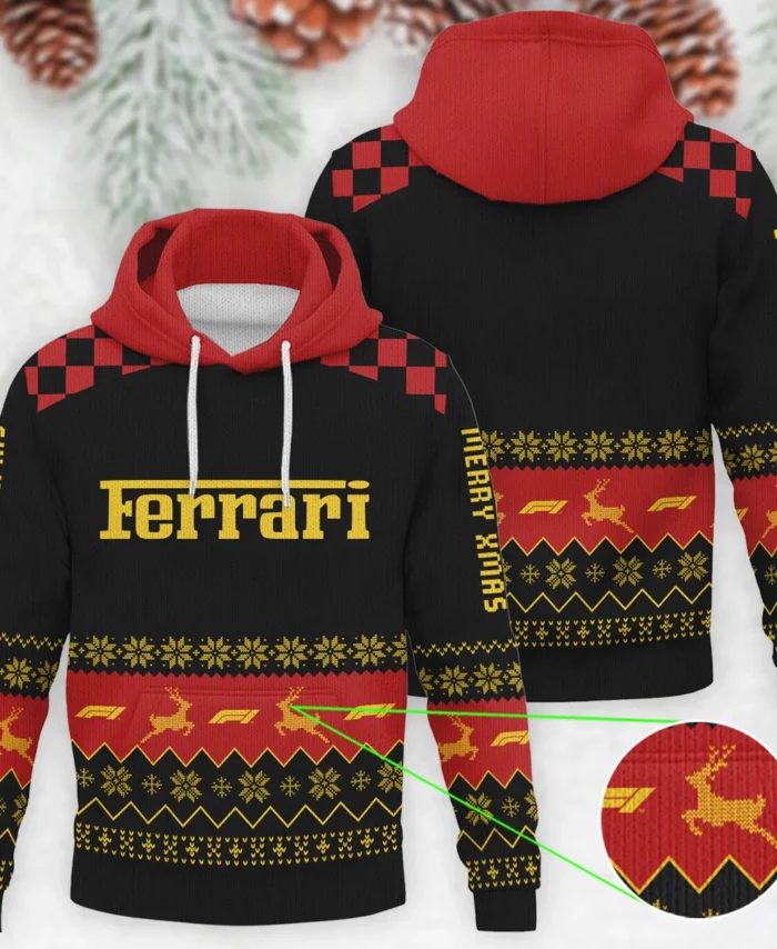 Merry X-Mas Ferrari Formula 1 - Knitted Hoodie BLVAF12209250A8FRR