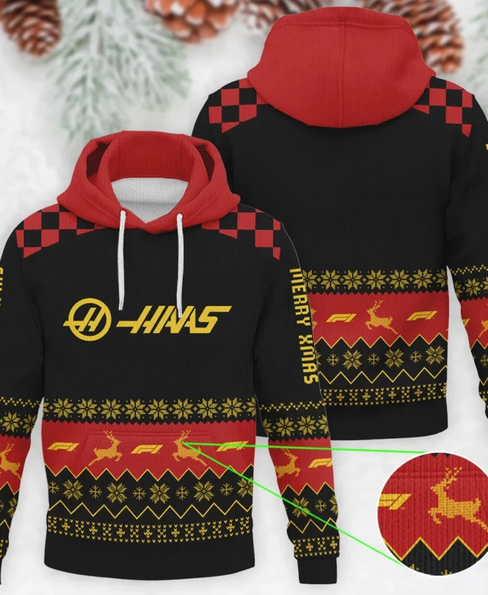 Merry X-Mas Haas Formula 1 - Knitted Hoodie BLVAF12209250A8HAAS