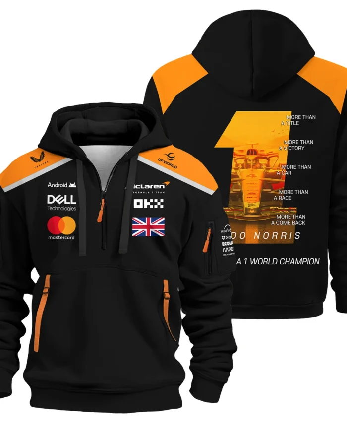 More Than A Champion Lando Norris McLaren F1 Team Hoodie Half Zip BLNRWDCA2HDF