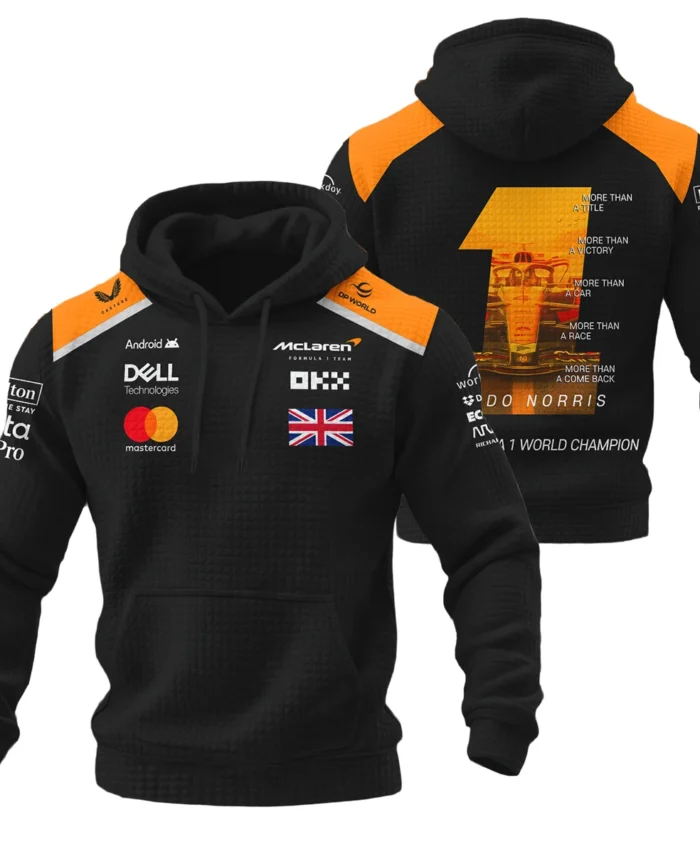 More Than A Champion Lando Norris McLaren F1 Team Hoodie Quilted Waffle BLNRWDCA2HQW
