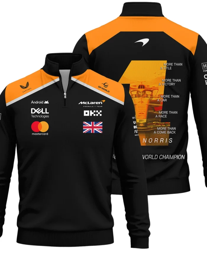 More Than A Champion Lando Norris McLaren F1 Team Quarter-Zip Sweatshirt BLNRWDCA2QZS