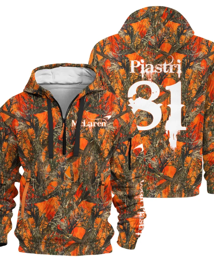 Oscar Piastri Hunting Camo McLaren F1 Hoodie Half Zipper BLOP2825A1HDF