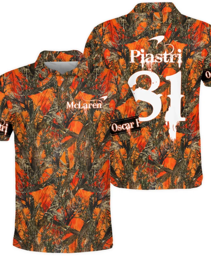 Oscar Piastri Hunting Camo McLaren F1 Polo Shirt BLOP2825A1PL