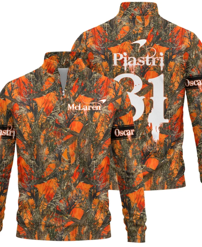 Oscar Piastri Hunting Camo McLaren F1 Quarter-Zip Sweatshirt BLOP2825A1QZS