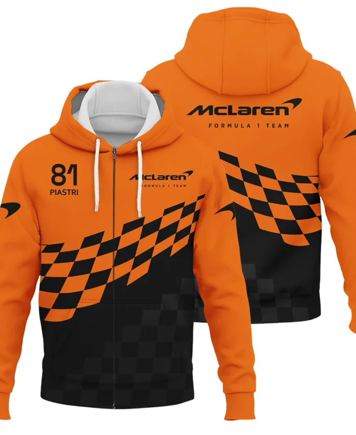Oscar Piastri McLaren F1 Exclusive Logo Zipper Hoodie BLOP10425A1ZHD