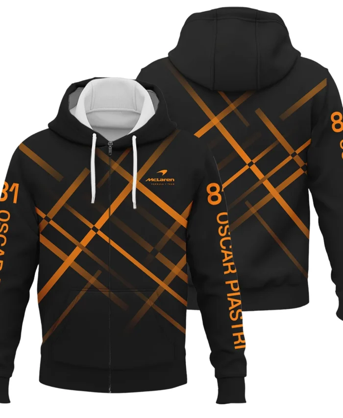 Oscar Piastri McLaren F1 Exclusive Logo Zipper Hoodie BLOP3425A2ZHD