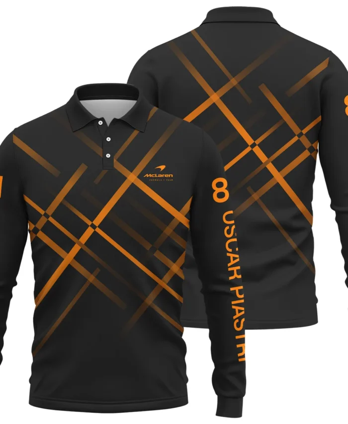Oscar Piastri McLaren F1 Long Polo Shirt All Over Prints BLOP3425A2LPL