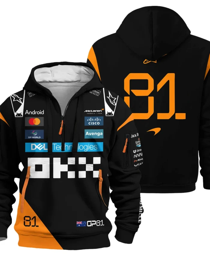 Oscar Piastri McLaren Formula One Exclusive Hoodie Half Zipper BLF1180525A4HDF