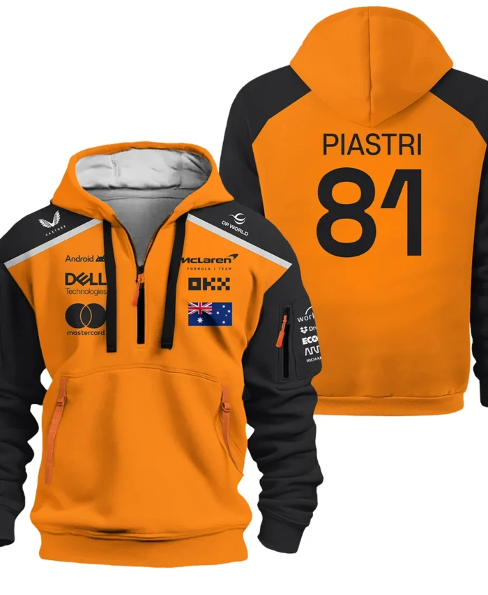 Oscar Piastri McLaren Formula One Exclusive Logo Hoodie Half Zipper BLF1290325A3MCLHDF