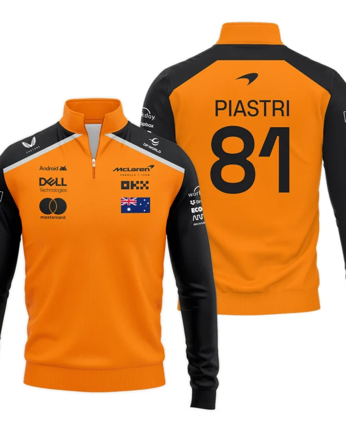 Oscar Piastri McLaren Formula One Exclusive Logo Quarter-Zip Sweatshirt BLF1290325A3MCLQZS