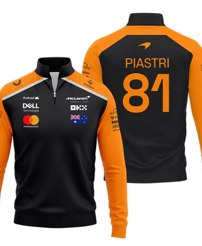 Oscar Piastri McLaren Formula One Exclusive Logo Quarter-Zip Sweatshirt BLF1290325A4MCLQZS