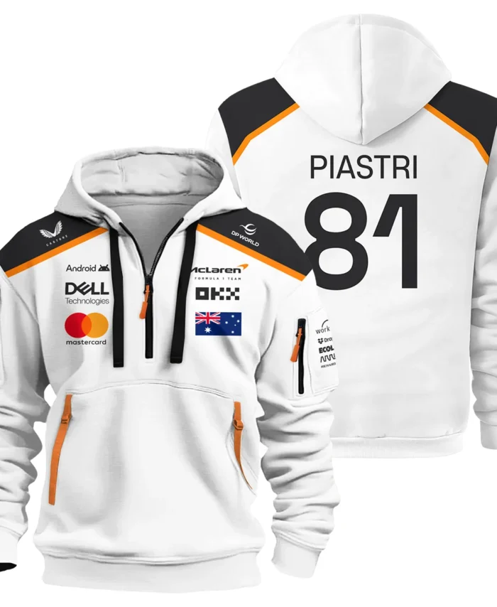 Oscar Piastri OP81 McLaren F1 Exclusive Hoodie Half Zipper BLF19625A3HDF