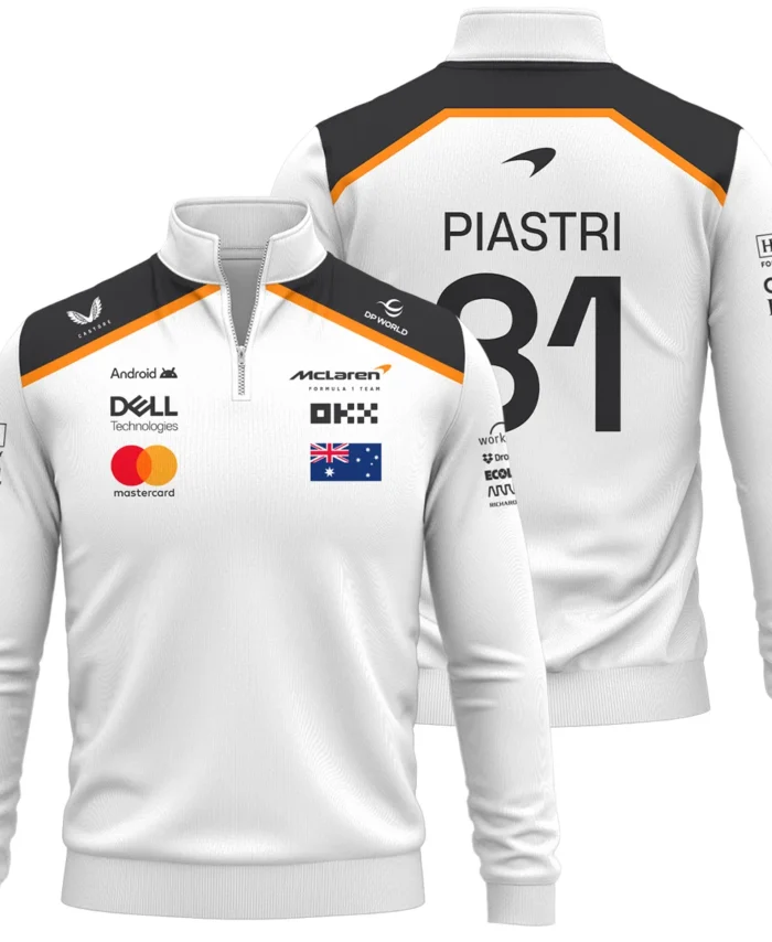 Oscar Piastri OP81 McLaren F1 Exclusive Quarter-Zip Sweatshirt BLF19625A3QZS