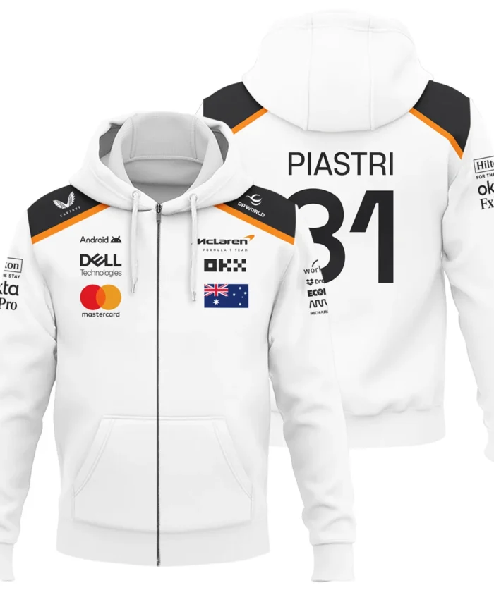 Oscar Piastri OP81 McLaren F1 Exclusive Zipper Hoodie BLF19625A3ZHD