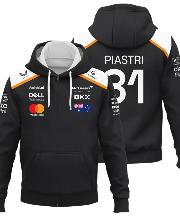 Oscar Piastri OP81 McLaren F1 Exclusive Zipper Hoodie BLF19625A4ZHD