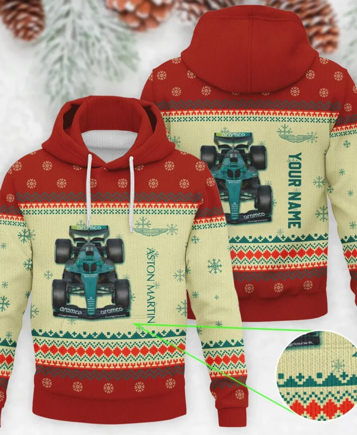 Personalised 2025 Car Aston Martin Formula 1 - Knitted Hoodie BLVAF12209250A24AM