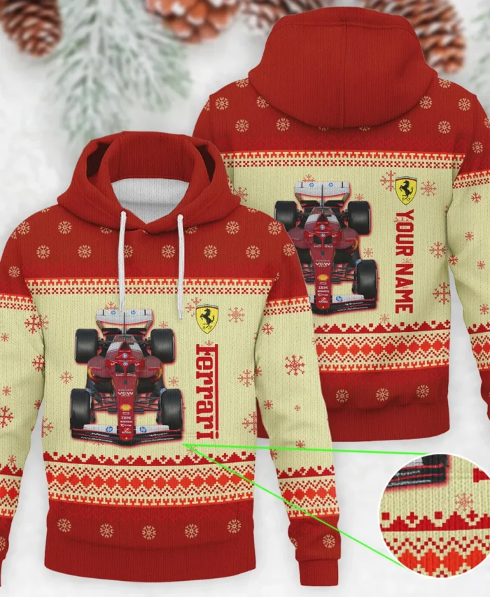 Personalised 2025 Car Ferrari Formula 1 - Knitted Hoodie BLVAF12209250A24FRR