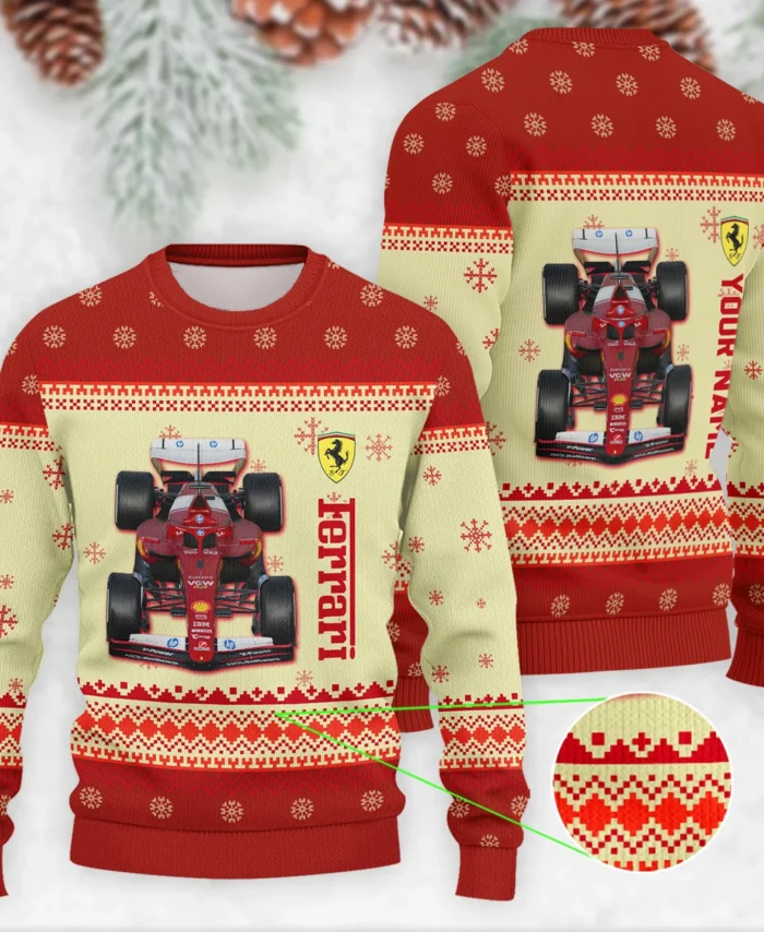 Personalised 2025 Car Ferrari Formula 1 - Ugly Sweater BLVAF1220925A24FRR