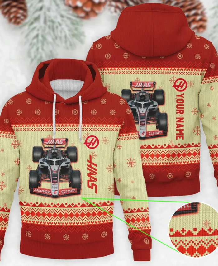 Personalised 2025 Car Haas Formula 1 - Knitted Hoodie BLVAF12209250A24HAAS