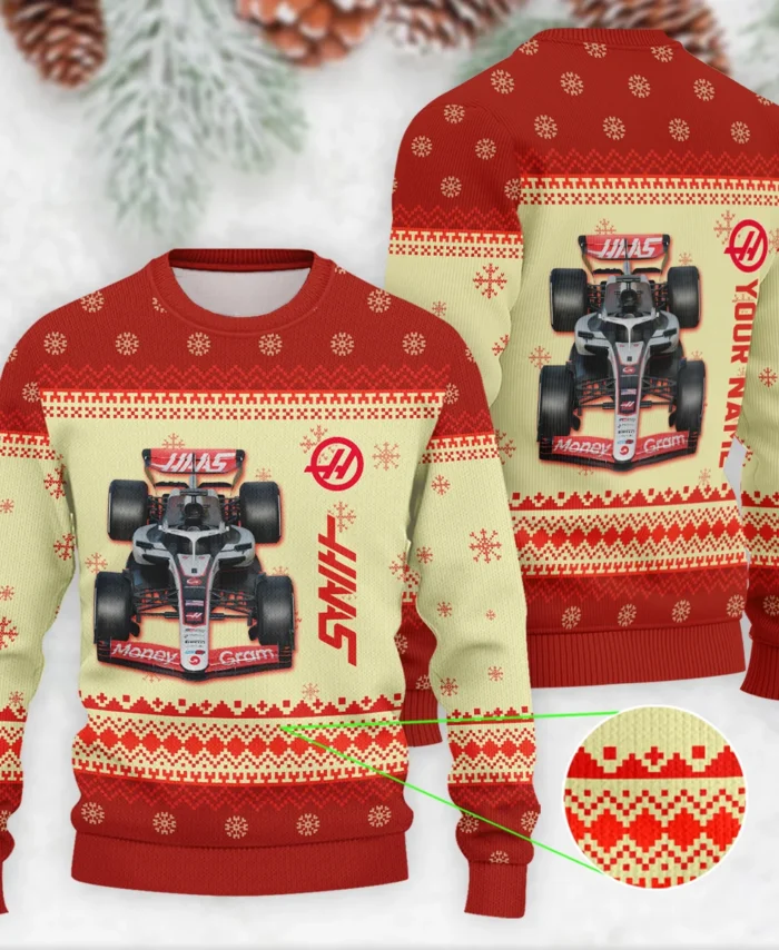 Personalised 2025 Car Haas Formula 1 - Ugly Sweater BLVAF1220925A24HAAS