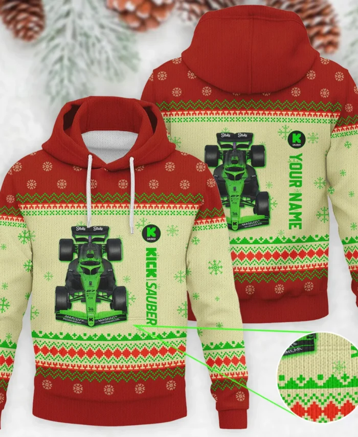 Personalised 2025 Car Kick Sauber Formula 1 - Knitted Hoodie BLVAF12209250A24KS