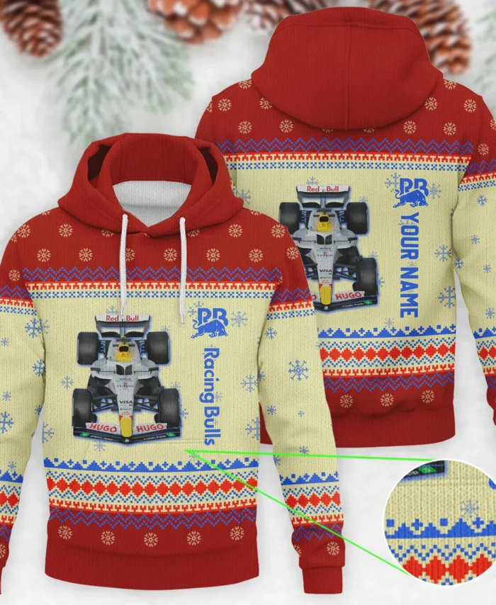 Personalised 2025 Car Racing Bulls Formula 1 - Knitted Hoodie BLVAF12209250A24RAC