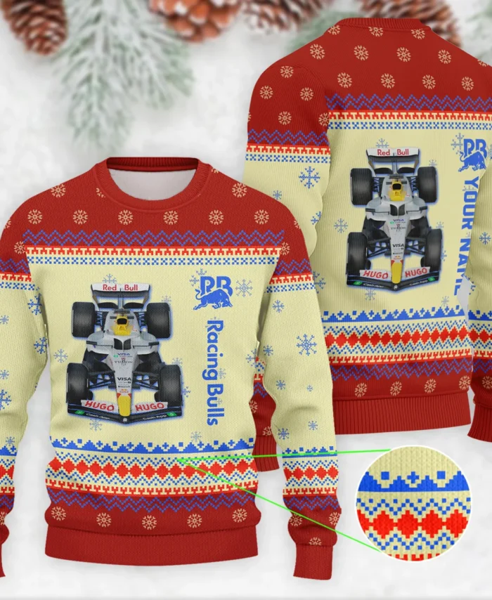 Personalised 2025 Car Racing Bulls Formula 1 - Ugly Sweater BLVAF1220925A24RAC