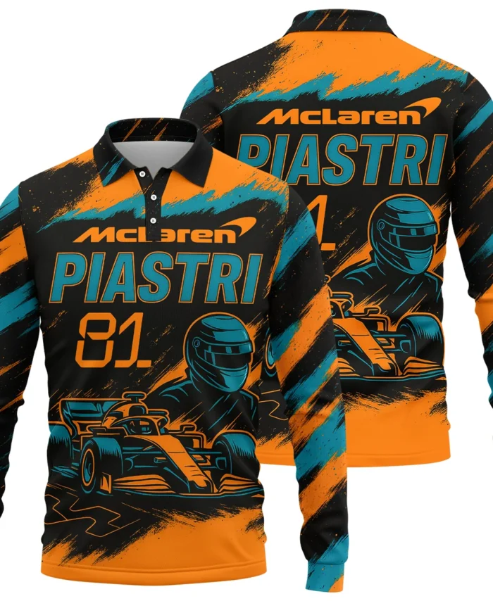 Piastri 81 McLaren F1 Exclusive Long Polo Shirt BLMCL1625A1LPL