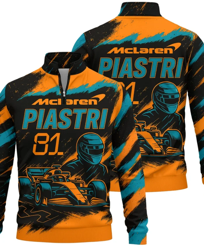 Piastri 81 McLaren F1 Exclusive Quarter-Zip Sweatshirt BLMCL1625A1QZS