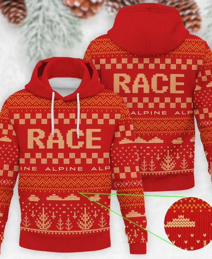 Race Xmas Pattern Alpine Formula 1 - Knitted Hoodie BLVAF12209250A30ALP